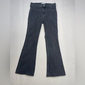 Abercrombie Kids High Rise Flare Jeans Gray Wash Size 13/14 Short